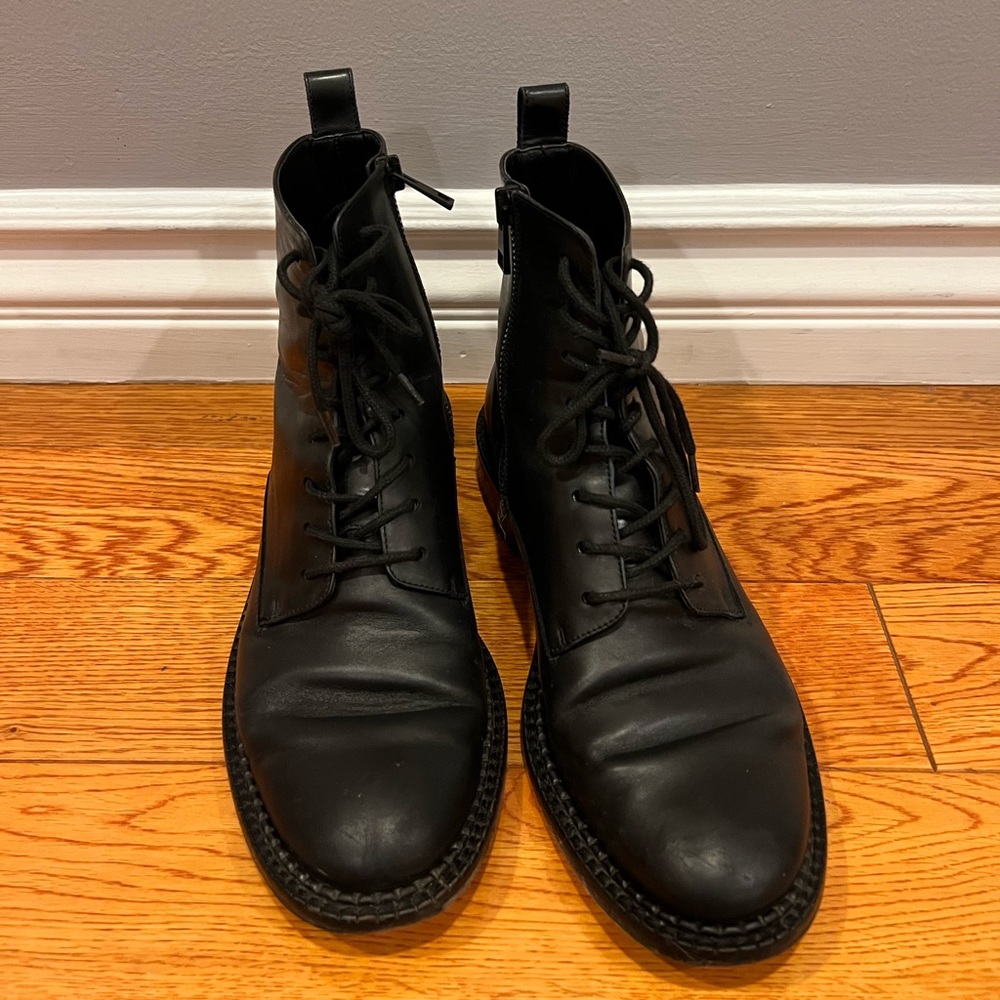 Vince Leather Combat Bootie